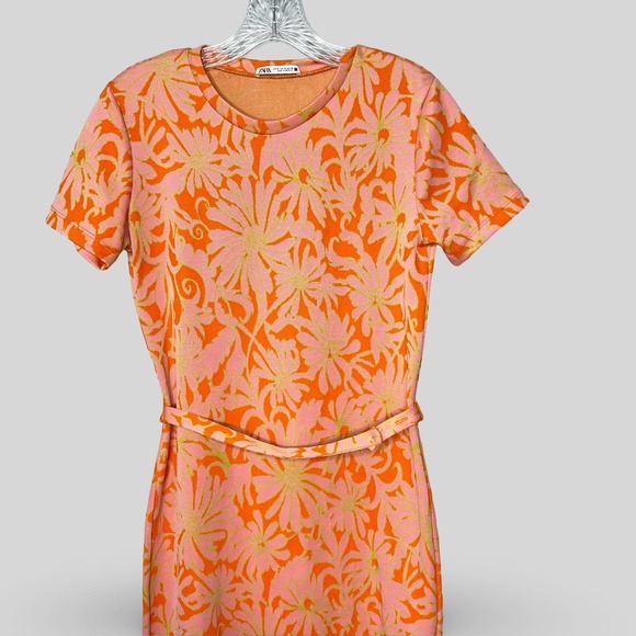 Zara Bright Floral Midi Dress - Picture 2 of 4